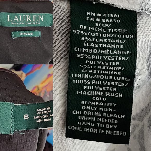 Lauren Ralph Lauren Colorblock Floral A-Line Dress - Picture 4 of 4